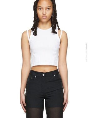 Helmut Lang White Cropped Muscle Tank Top women’s size XS